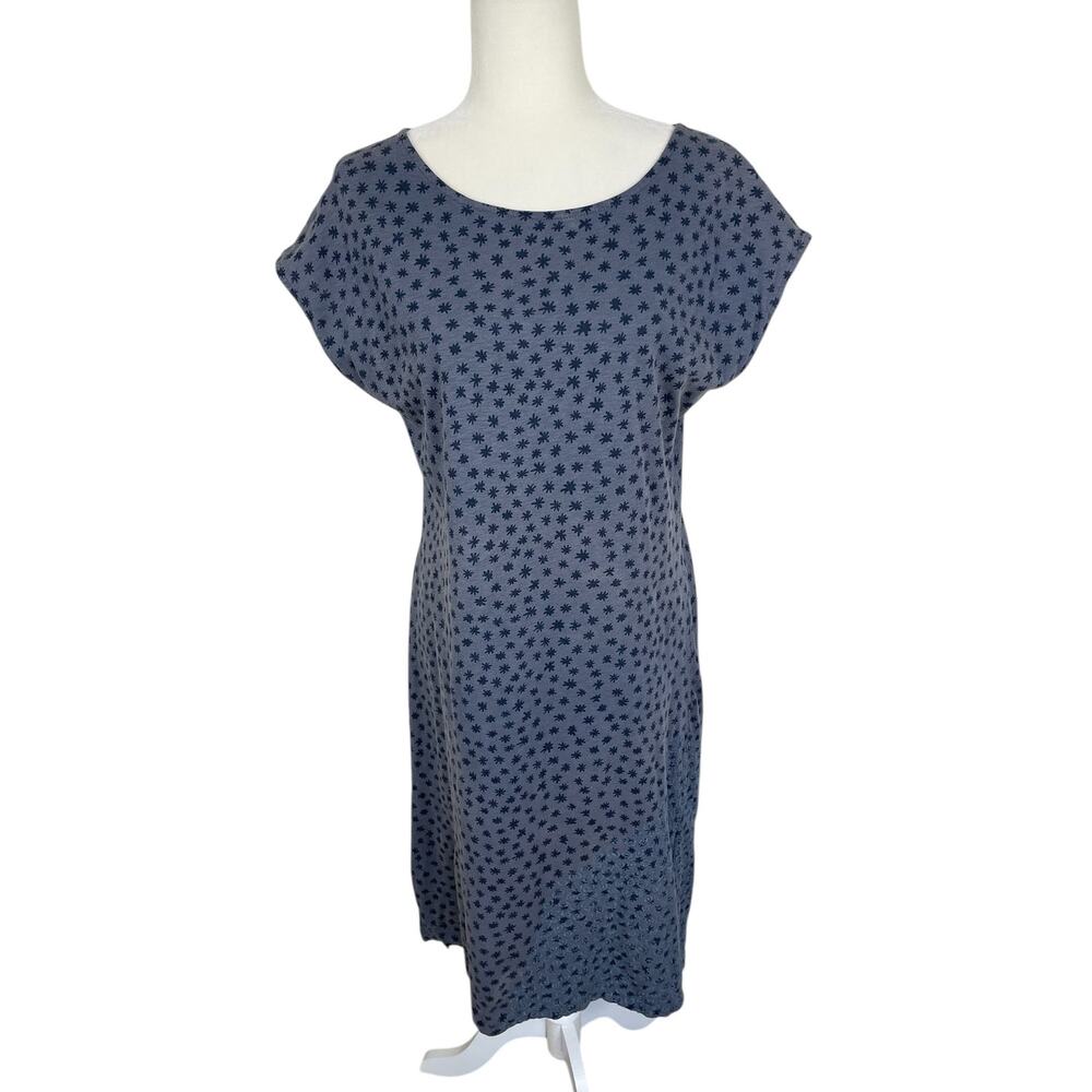 Gudrun Sjoden Organic Cotton T-Shirt Midi Dress Size Small lagenlook Art To Wear